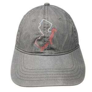 Home Free New Jersey State Outline Gray Baseball Cap Hat One Size Slideback